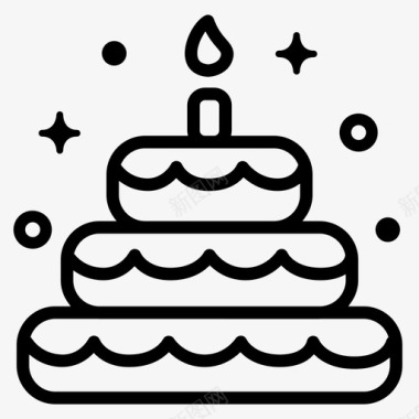 生日蛋糕庆祝甜蜜图标
