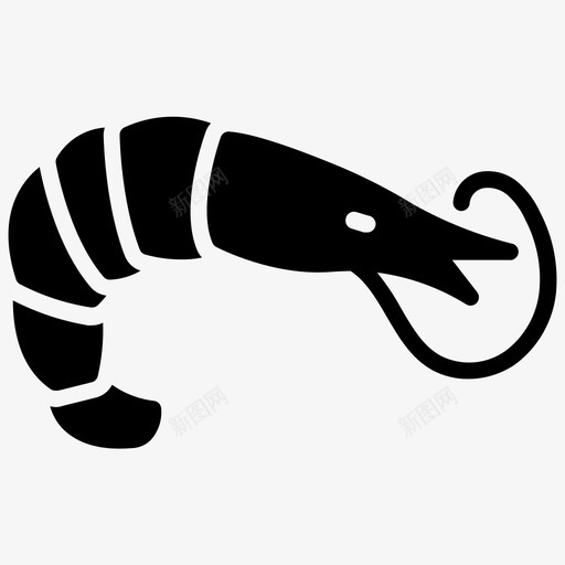 虾海洋生物海鲜svg_新图网 https://ixintu.com 虾虾 海洋生物 海鲜 动物 图标 雕文