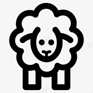 羊装饰复活节图标
