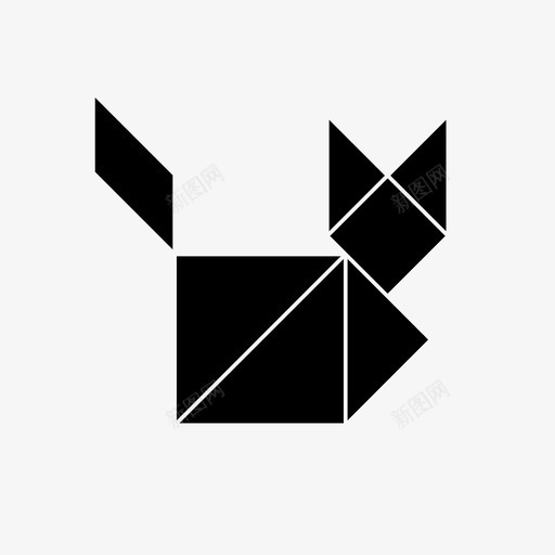 猫七巧板创意小猫svg_新图网 https://ixintu.com 七巧板 创意 小猫
