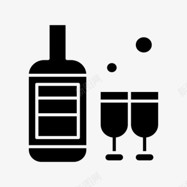 酒精酒精瓶葡萄酒图标