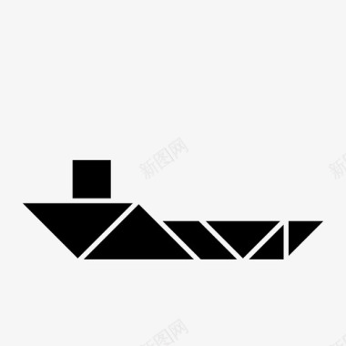 七巧板船邮轮海事图标