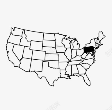 宾夕法尼亚州中西部东北部图标