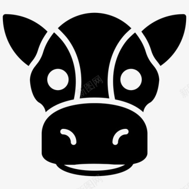 牛哞哞动物雕文图标