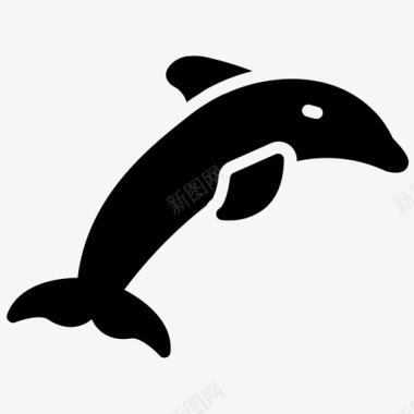 海豚鳍状肢跳跃海豚图标