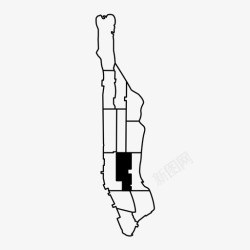 城区地图中城区曼哈顿高清图片