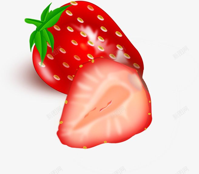 草莓花鸟植物png免抠素材_新图网 https://ixintu.com 草莓 花鸟 植物