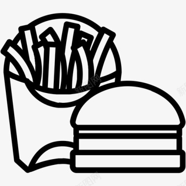 食物汉堡薯条图标