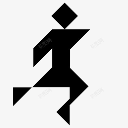 跑七巧板人跑svg_新图网 https://ixintu.com 七巧板 人跑
