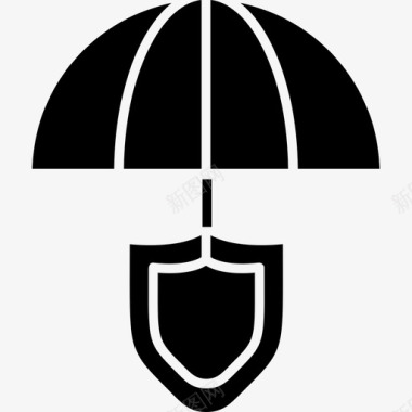 伞盾保护保护雕文图标