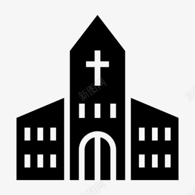 教堂基督教会教堂建筑图标