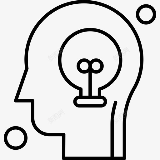 想法大脑人svg_新图网 https://ixintu.com 想法 大脑 灯泡 人脑 线路