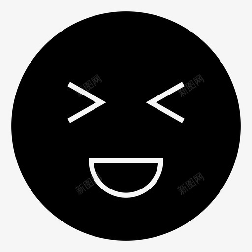快乐表情符号黑脸svg_新图网 https://ixintu.com 符号 表情 快乐 黑脸