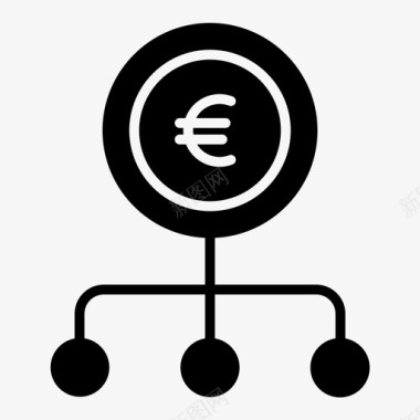欧元硬币流通图标