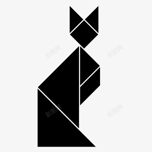 猫七巧板创意小猫svg_新图网 https://ixintu.com 七巧板 创意 小猫