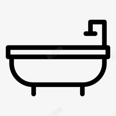 酒店浴缸洗浴浴室图标