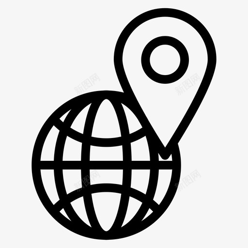 世界航运全球全球定位系统svg_新图网 https://ixintu.com 世界 航运 地图 全球 全球定位 系统 位置 标记 物流 图标