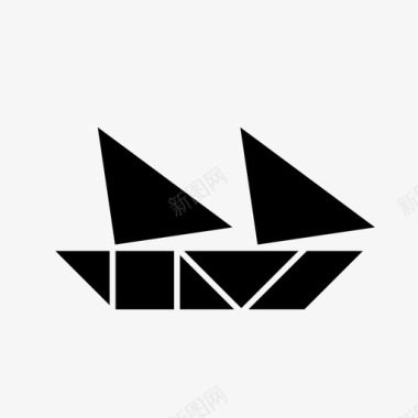 帆船七巧板帆船图标
