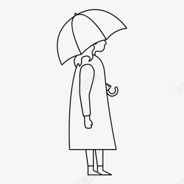 女雨衣干雨披图标