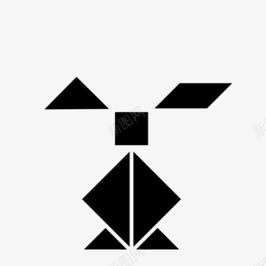 兔子七巧板解决方案创意拼图图标