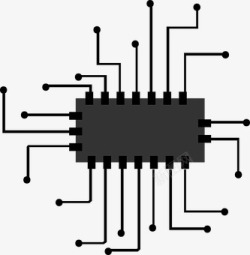 芯片图标微处理器向量计算机Cpu符号科技素材