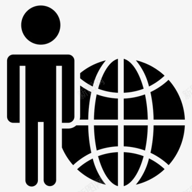 全球化全球商业全球网络图标