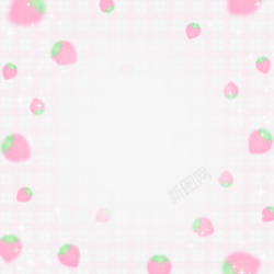 近似手绘粉色草莓漂浮物高清图片