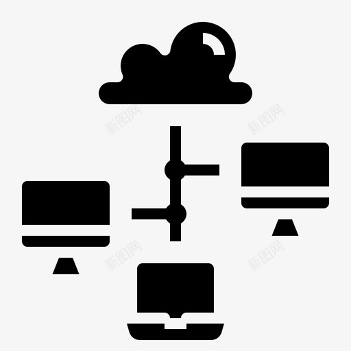 计算云计算机svg_新图网 https://ixintu.com 云计算 计算 计算机 网络系统