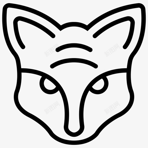 狐狸森林动物狐狸脸svg_新图网 https://ixintu.com 狐狸 动物 森林 野生动物 轮廓