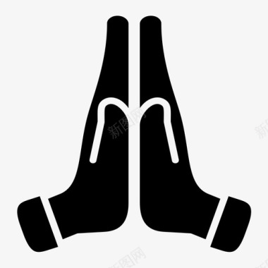 祈祷手指手势图标