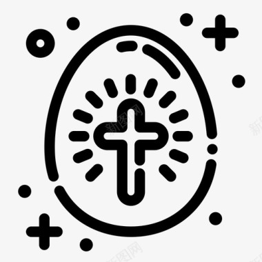 复活节彩蛋基督教十字架图标