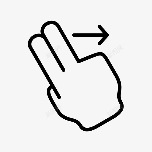 向右滑动滑动简单的手和手指轮廓svg_新图网 https://ixintu.com 滑动 向右 简单 手指 轮廓