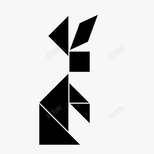 兔子七巧板解决方案创意拼图svg_新图网 https://ixintu.com 兔子 七巧板 解决方案 创意 拼图 益智