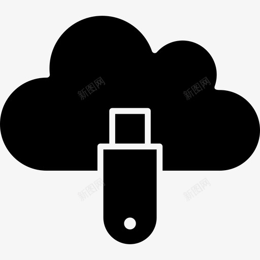 usb云驱动器svg_新图网 https://ixintu.com 驱动器 闪存 存储 云计算 图示
