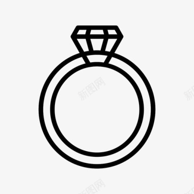 结婚戒指钻石黄金图标