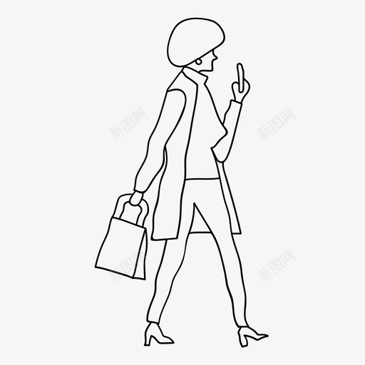 女士步行电话非洲包svg_新图网 https://ixintu.com 女士 步行 电话 非洲 包购物 购物 手绘