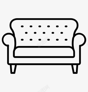 沙发家具长椅图标