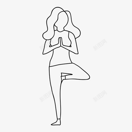 女子瑜伽成人健身svg_新图网 https://ixintu.com 女子 瑜伽 成人 健身 冥想 姿势 伸展 手绘