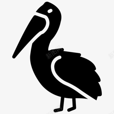 鹈鹕海洋鸟水鸟图标