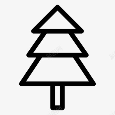 松树圣诞节冬天图标