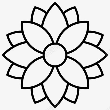 莲花装饰花复活节轮廓图标