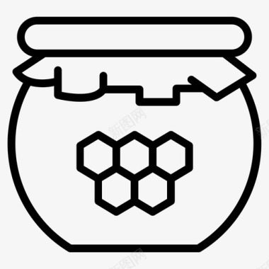 蜂蜜蜂蜜罐果酱图标