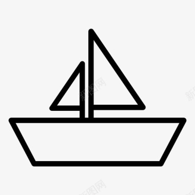 帆船漂浮的海上的图标