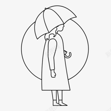 女雨衣干雨披图标