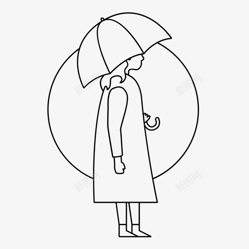女雨衣干雨披svg_新图网 https://ixintu.com 雨衣 雨披 防水 湿人圈 背景
