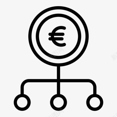 欧元硬币流通图标