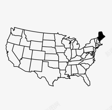 缅因州美国东北部美国大陆图标