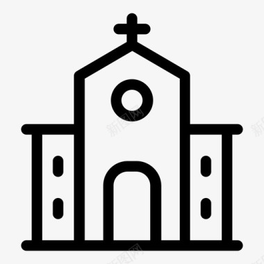 教堂建筑物宗教图标