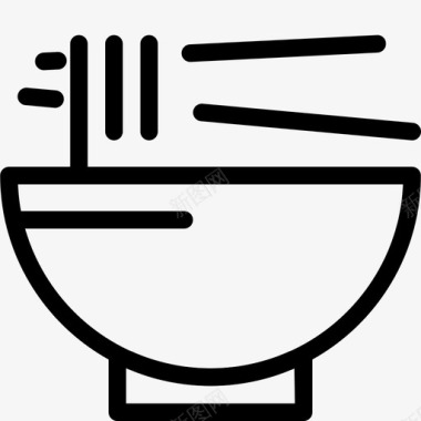 面碗筷子杯子图标