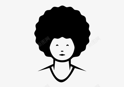 女人黑人脸图标